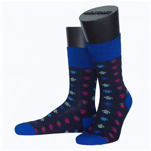 Мужские носки из мерсеризованного хлопка ASKOMI синие, размер 25 (39-40)