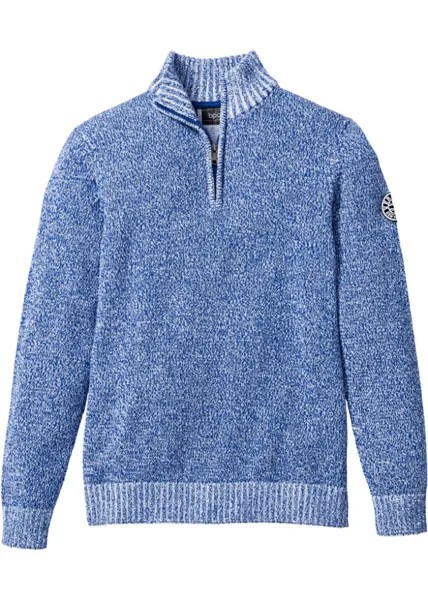 Натуральный свитер troyer из хлопка Bpc Bonprix Collection, синий