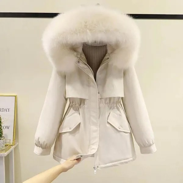 Женская зимняя куртка с хлопковой подкладкой, пальто с отложным воротником и жакеты, женская толстая верхняя одежда, корейская мода, пальто ...