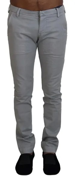Брюки ENTRE AMIS Светло-серые хлопковые эластичные повседневные брюки IT44/W30 250 долларов США
