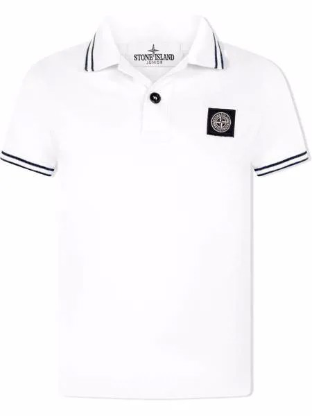 Stone Island Junior рубашка поло с нашивкой-логотипом