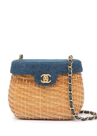 Chanel Pre-Owned плетеная сумка на плечо 1998-го года с логотипом CC