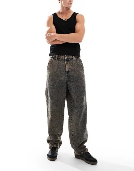 Dickies – Madison – джинсы оверсайз размытого коричневого цвета с эффектом крашения