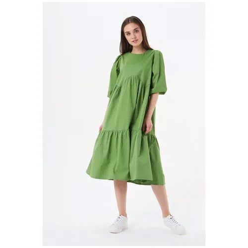 Ярусное платье-миди Ennergiia En_W11785_салатовый Зеленый 42