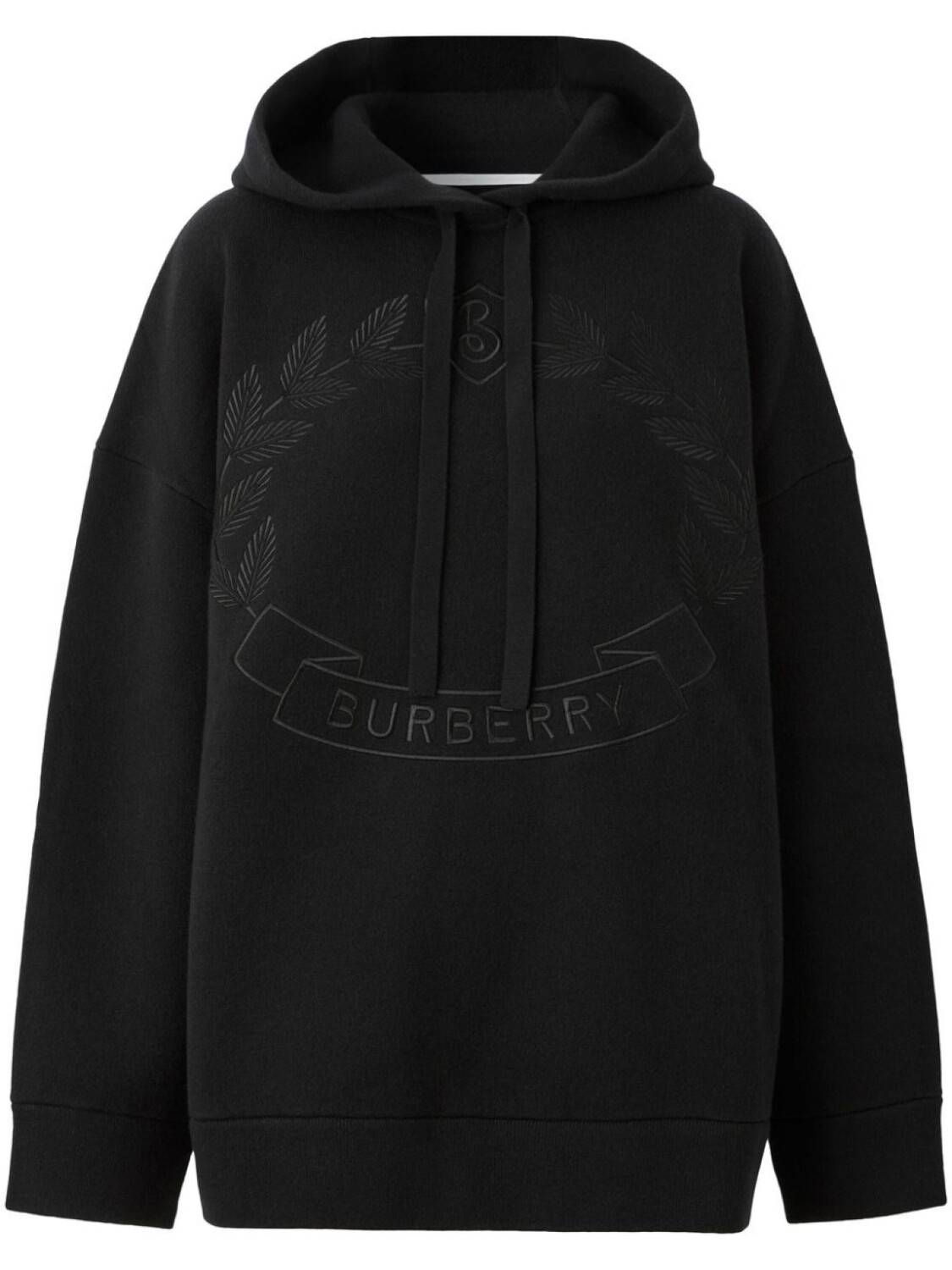 Burberry худи оверсайз с вышивкой, черный