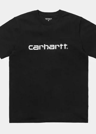 Футболка CARHARTT WIP S/S Script T-Shirt Black / White 2022