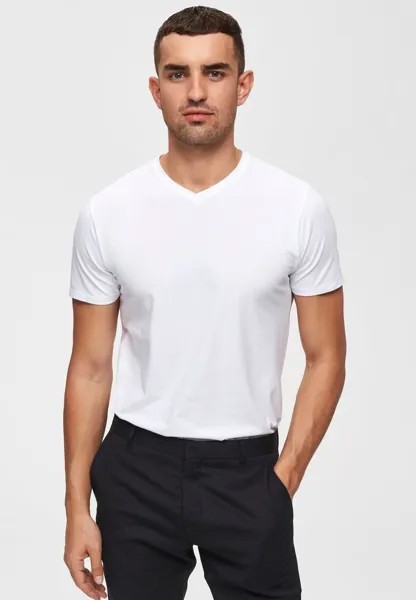 Базовая футболка Selected Homme, цвет bright white