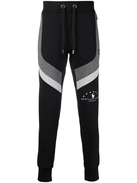 Philipp Plein спортивные брюки в стиле колор-блок с логотипом