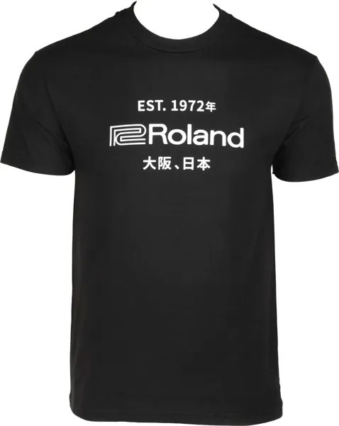 Футболка с логотипом Roland «Est. 1972 Black Kanji» — XX-Large, черная