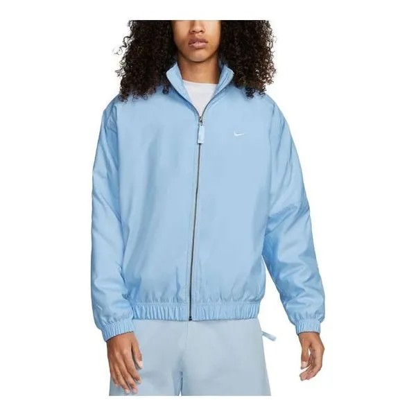 Куртка Nike Lab Solo Swoosh Satin Bomber Jacket 'Celestine Blue', синий
