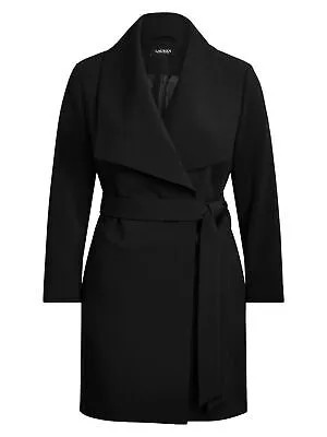 LAUREN RALPH LAUREN Женская креповая зимняя куртка с черным поясом и поясом спереди, пальто плюс 2X