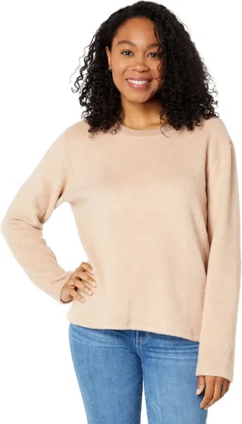 Толстовка Dylan by True Grit Fleece and Faux Fur Fluffy Mid-Rise Crew, цвет Laguna Wood