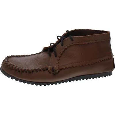 Женские коричневые кожаные ботильоны Minnetonka 9 Medium (B,M) BHFO 4796