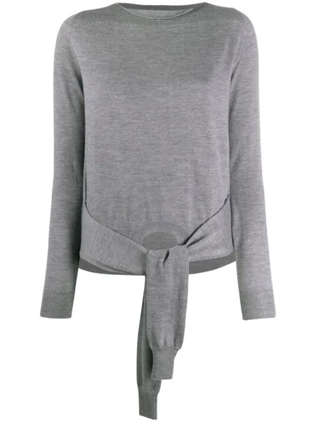 MM6 Maison Margiela джемпер с завязками, серый
