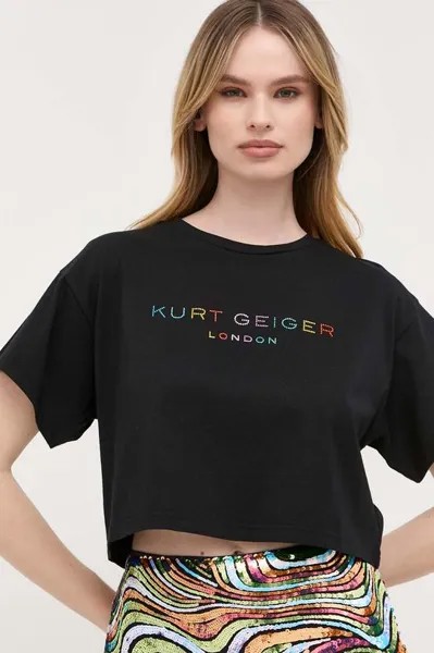 Хлопковая футболка Kurt Geiger London, черный