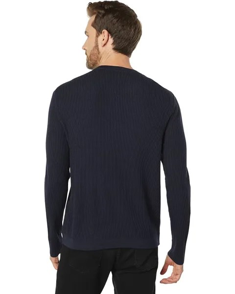 Свитер John Varvatos Regular Fit Long Sleeve Crew with Sweater Trim K3650Y3, цвет Midnight