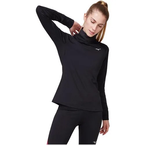 Футболка С Длинным Рукавом Беговая Mizuno Warmalite Hooded Ls Tee W Черный (Us:l)