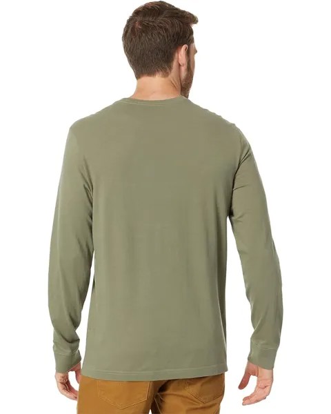 Футболка Life is Good Positive State Long Sleeve Crusher Tee, цвет Moss Green