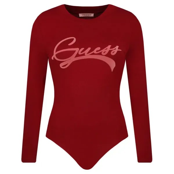 Боди приталенного кроя LS Alexandra Guess, бургунди