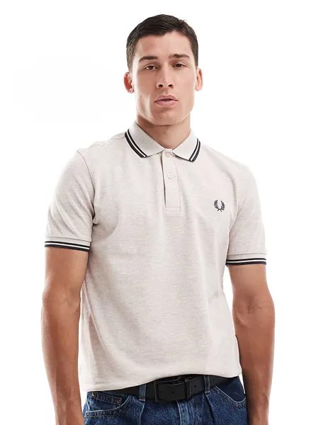 Белая рубашка-поло Fred Perry с двойной отделкой