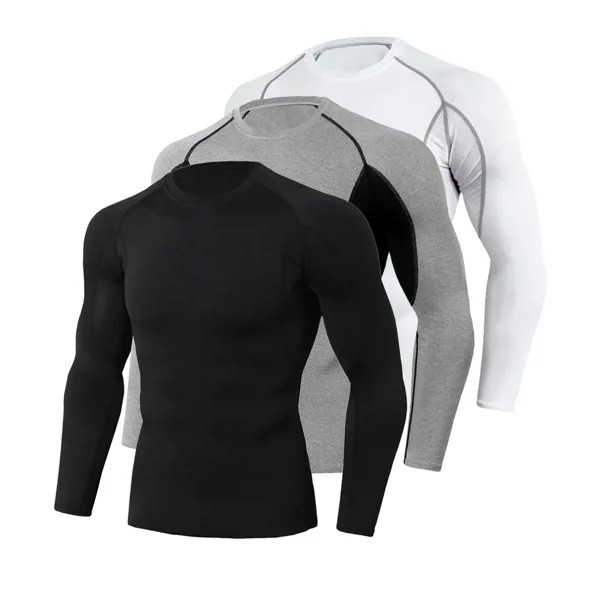 Спортивная рубашка с 3D принтом, мужские футболки для бега, фитнес-трико, мужские велосипедные быстросохнущие мужские зимние компрессионные...