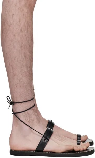 Черные сандалии с ремешком на щиколотке Dries Van Noten