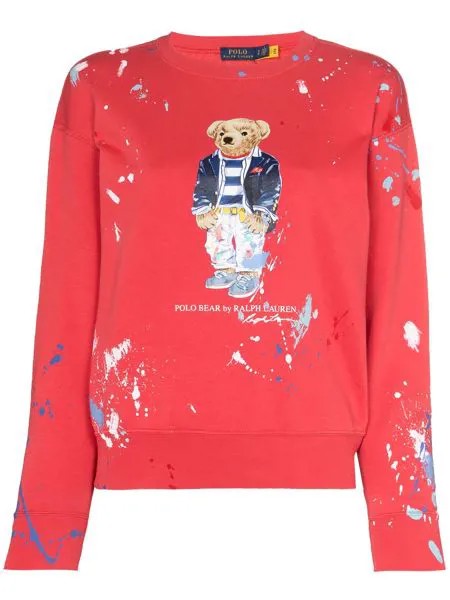 Polo Ralph Lauren толстовка Polo Bear с эффектом разбрызганной краски
