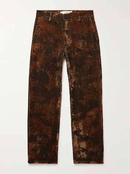Вельветовые брюки прямого кроя Artemesia с принтом SÉFR, коричневый