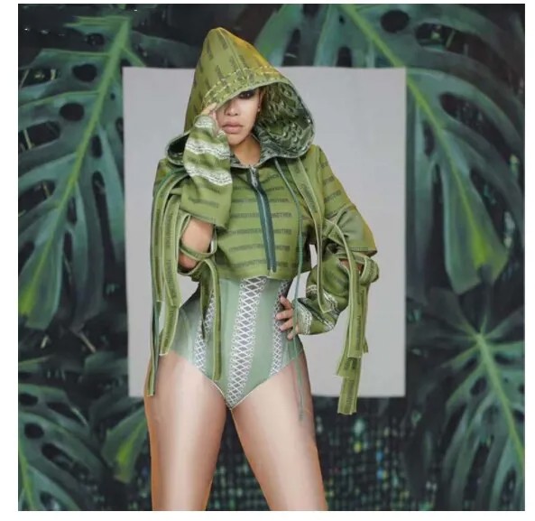 Куртка с дырочками армейский зеленый Боди с 3D принтом для ночного клуба женский костюм для выступления певицы вечерние костюмы джаза