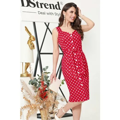 Сарафан DStrend, хлопок, размер 52, красный