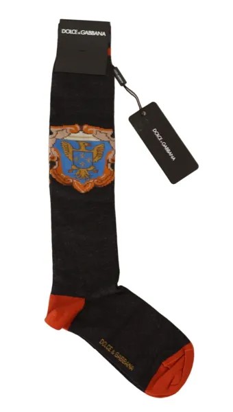 Носки DOLCE - GABBANA Мужские разноцветные хлопковые эластичные носки с геральдической вышивкой SM $120