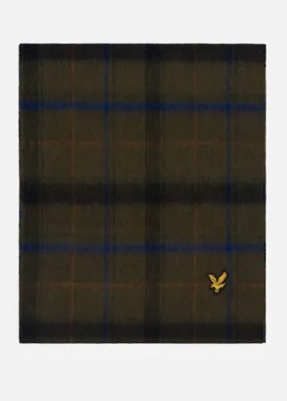 Шарф мужской Lyle&Scott Tartan Lambswool Scarf оливковый 173х32 см