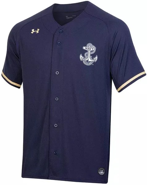 Мужская темно-синяя бейсбольная майка Under Armour Midshipmen Navy Replica