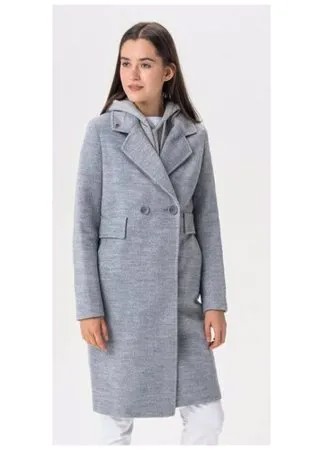 Прямое пальто в классическом стиле ElectraStyle 4-9009-306 Серый 42/170