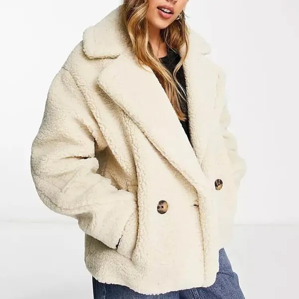 Плюшевая куртка Pull&Bear, бежевый
