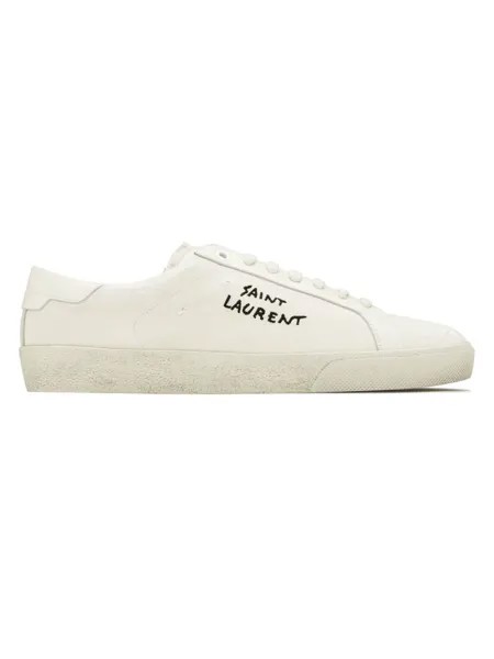 Кроссовки Court Classic Sl/06 из парусины и кожи с вышивкой Saint Laurent