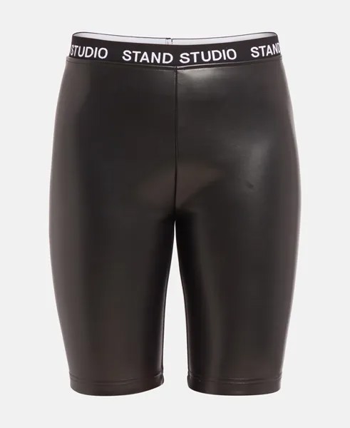 Шорты из кожи Stand Studio, черный
