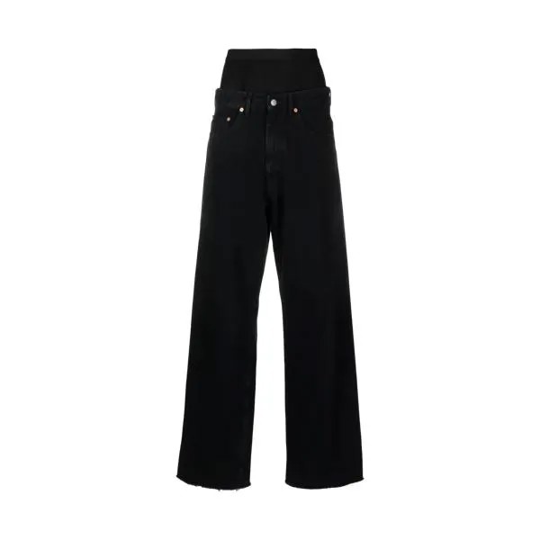 Брюки lange jeans mit logo 900 black 900 black Mm6 Maison Margiela, черный