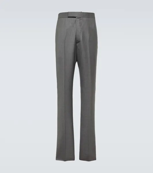 Узкие шерстяные брюки Thom Browne, коричневый