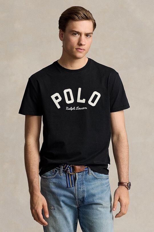 Хлопковая футболка Polo Ralph Lauren, черный