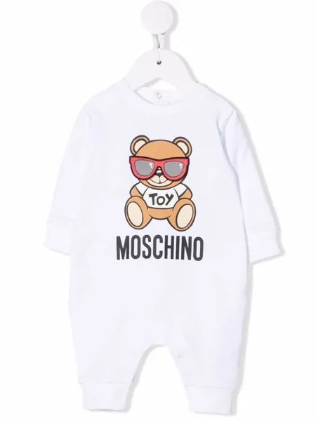 Moschino Kids ромпер с длинными рукавами и принтом Teddy