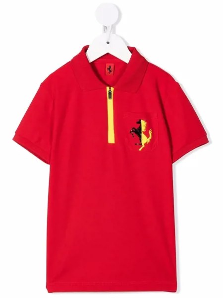 Ferrari Kids рубашка поло на молнии с логотипом