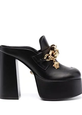 Versace мюли на платформе с цепочкой
