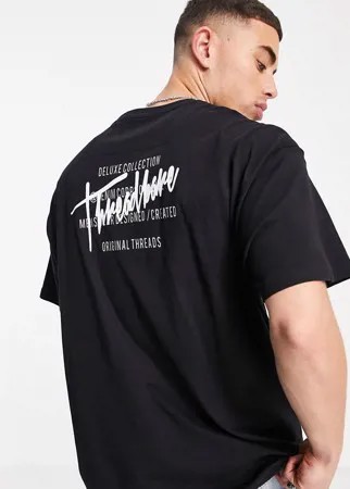 Черная oversized-футболка Threadbare-Черный