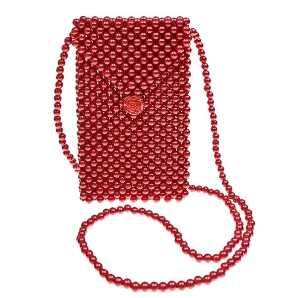 Красная плетеная сумка из бусин 11х2х18 см David Charles детская