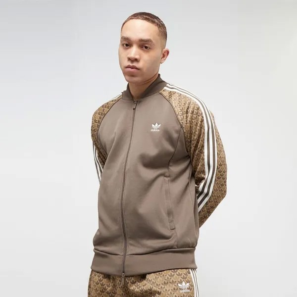 Спортивная куртка Superstar с монограммой adidas Originals, цвет earth strata