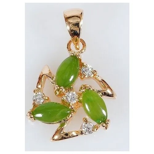 Подвеска Lotus Jewelry, нефрит, зеленый