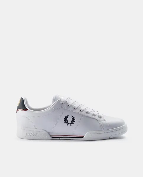 Кожаные кроссовки унисекс со шнурками белого цвета Fred Perry, белый