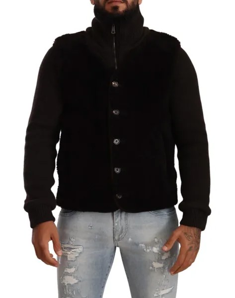 DOLCE - GABBANA Куртка-пальто черная кожаная мужская с высоким воротником IT48/US38/M Рекомендуемая розничная цена 3900 долларов США