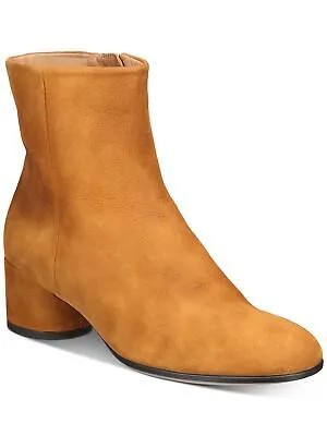 Женские кожаные ботильоны ECCO коричневого цвета Shape 35 с острым носком на скульптурном каблуке 9